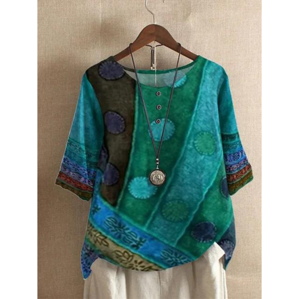 Luna | Boho chice gekleurde top voor een stijlvolle en kleurrijke look