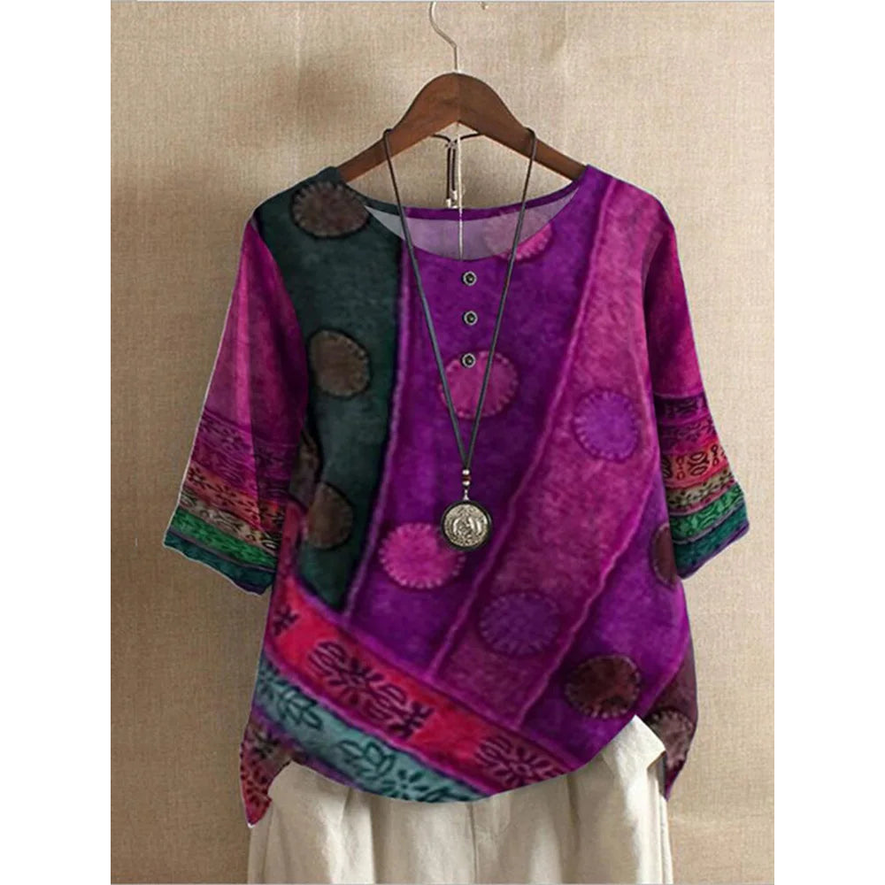 Luna | Boho chice gekleurde top voor een stijlvolle en kleurrijke look